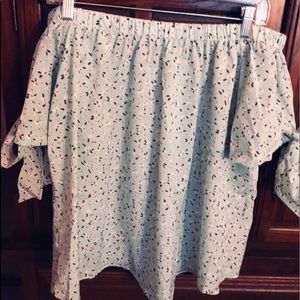 Mint green off the shoulder women’s top